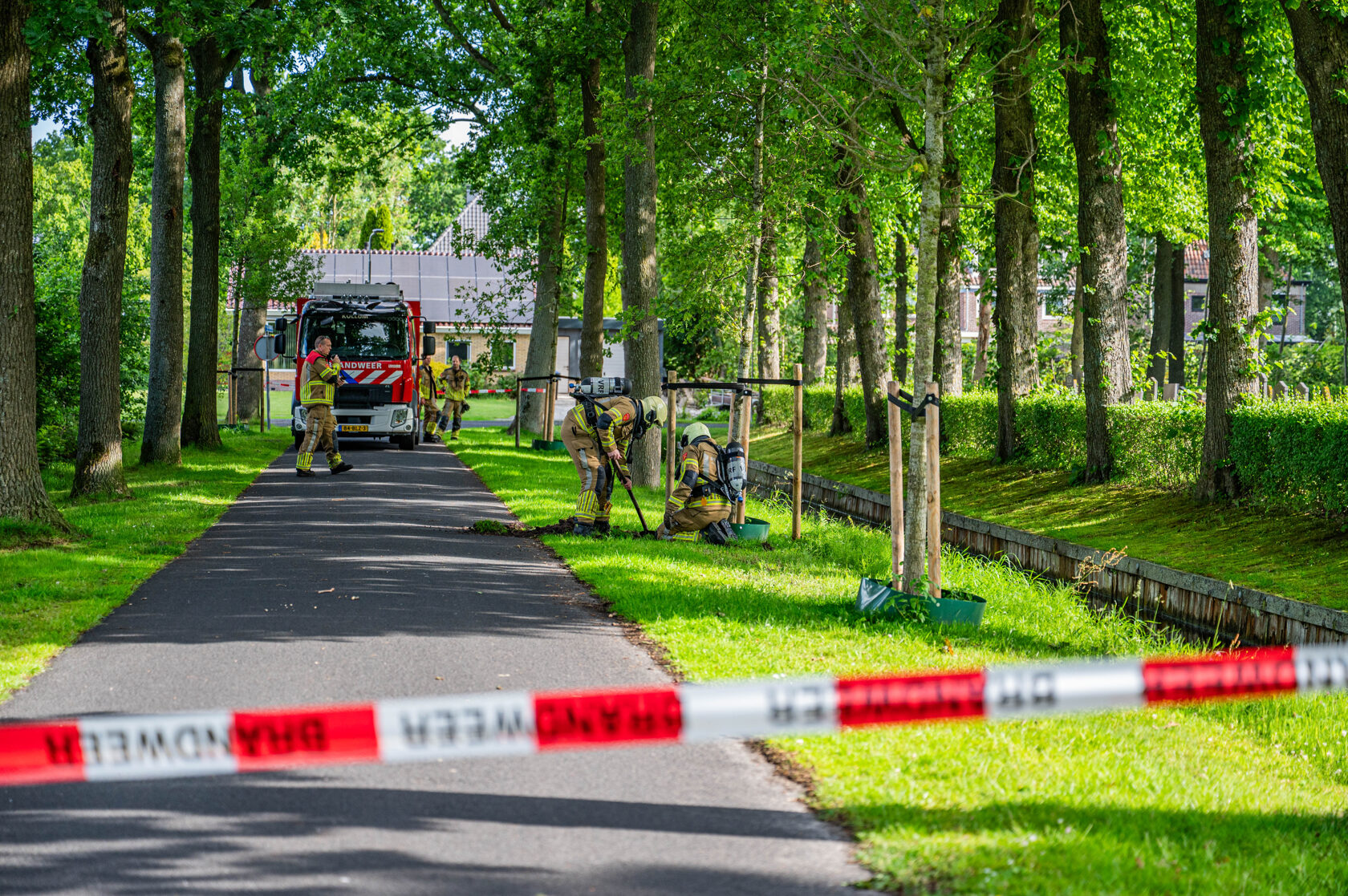 Hulpdiensten bij het incident