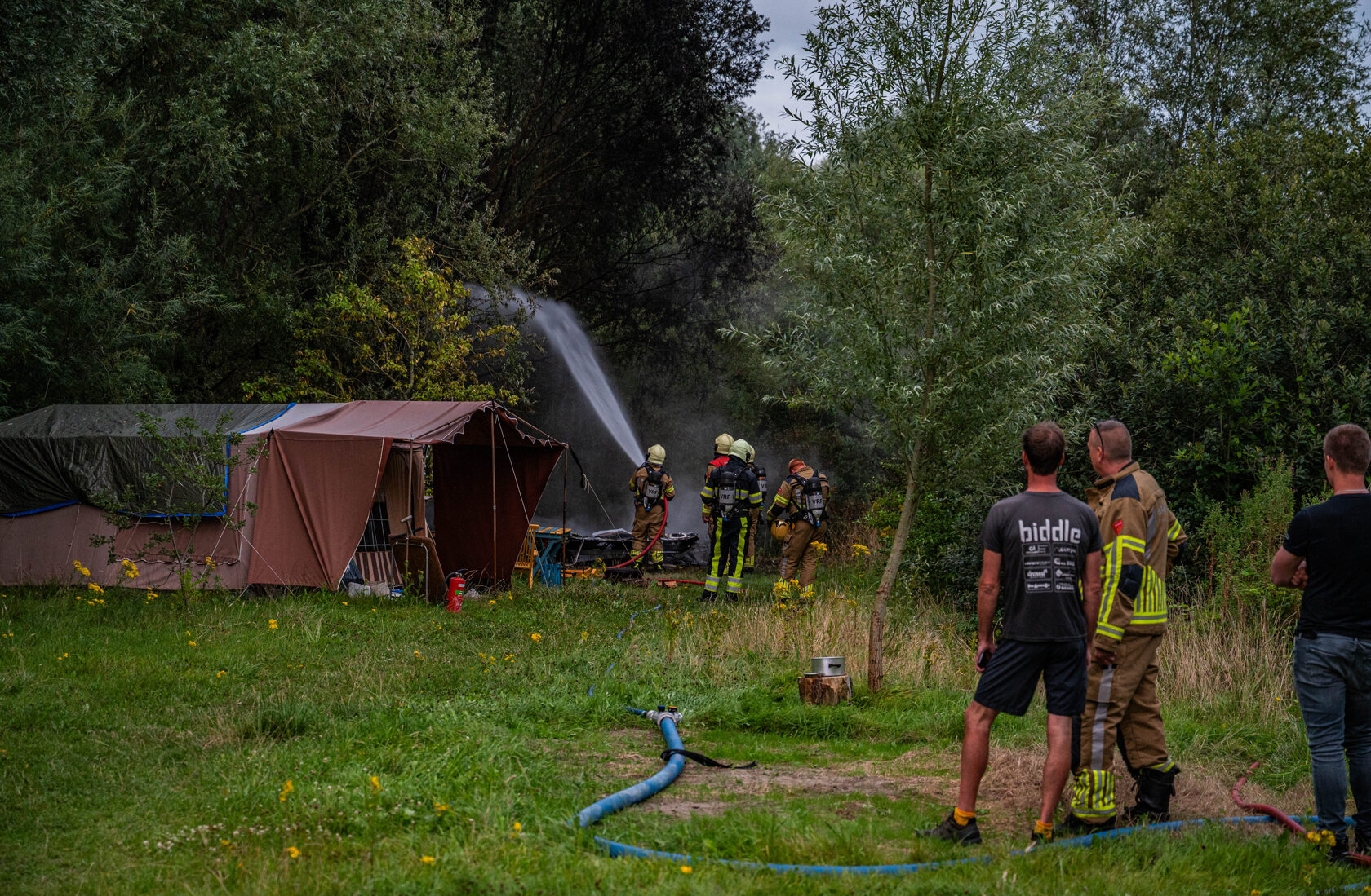 Hulpdiensten bij het incident