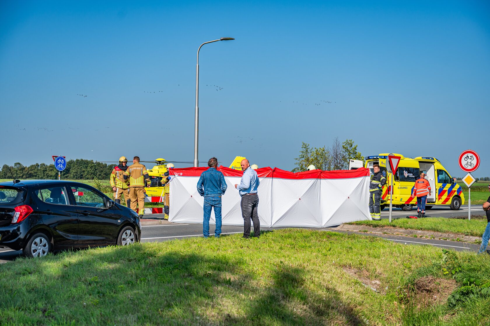 Hulpdiensten bij het incident